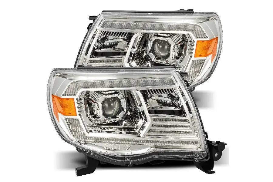 2005-11 Toyota Tacoma AlphaRex Luxx Series LED Projector Headlights - Chromium