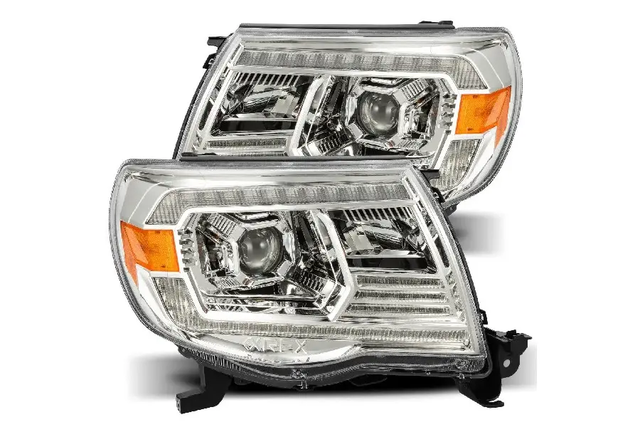 2005-11 Toyota Tacoma AlphaRex Pro Series Halogen Projector Headlights - Chromium