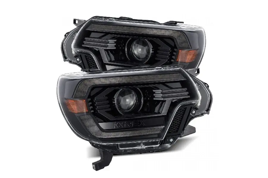 2012-15 Toyota Tacoma AlphaRex Luxx Series LED Projector Headlights - Alpha Ebony