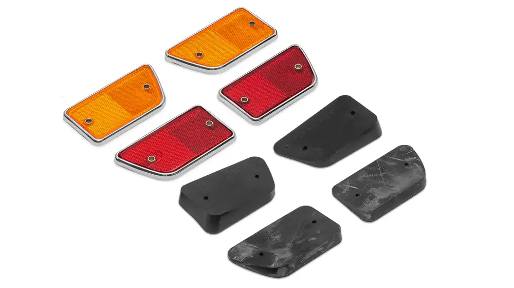 Side Reflector Lens Kit w/Black Pads - Full Adjust, 1968-69 Ford Bronco