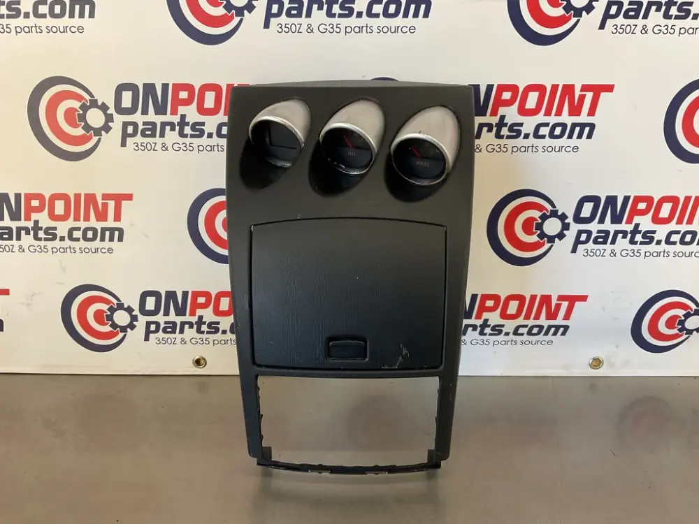 2006 Nissan 350Z Center Dash Bezel Trim Cubby Oil Volts Gauges OEM 21BJFD7