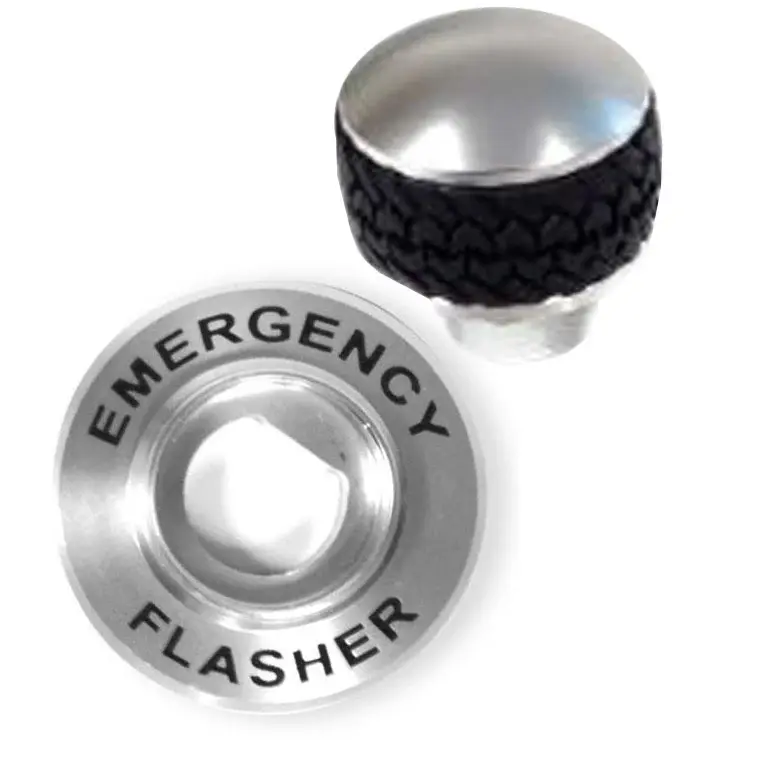 Billet Aluminium Hazard Switch Bezel w/Tire Tread Knob, 1966-77 Ford Bronco