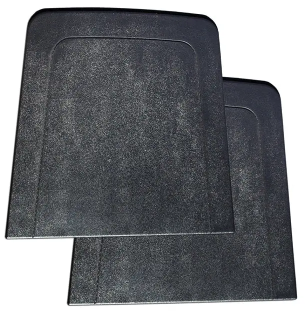 Black Front Seat Back Trim Panels, ABS, 1967-77 Ford Bronco
