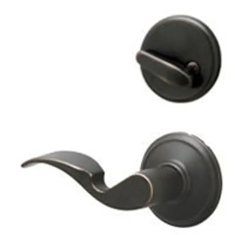 Schlage F59AVA716LH Handleset Interior Trim, Wave, 1 Grade, Aged Bronze, Thumbturn Lock, Keyed Different Key, Alloy