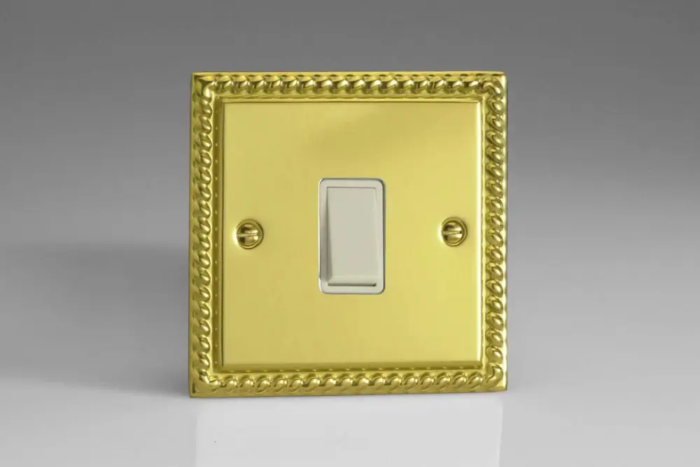 Varilight 1-Gang 10A Retractive Switch Georgian Warm alloy XGBPW