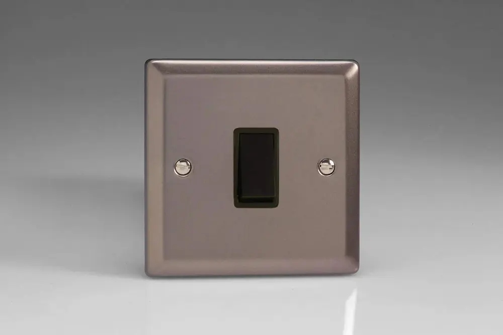 Varilight 1-Gang 10A Retractive Switch Pewter XRBPB