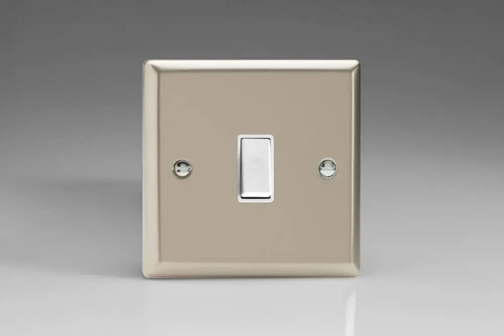 Varilight 1-Gang 10A Retractive Switch Satin Chromium XNBPW