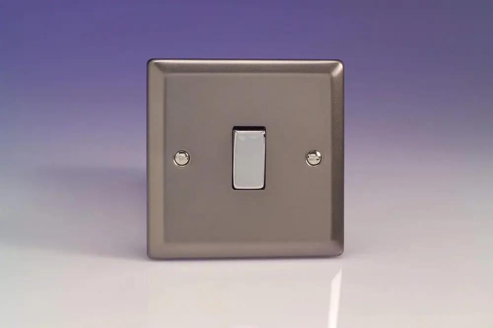 Varilight 1-Gang 1 or 2W 10A Switch Pewter XR1D
