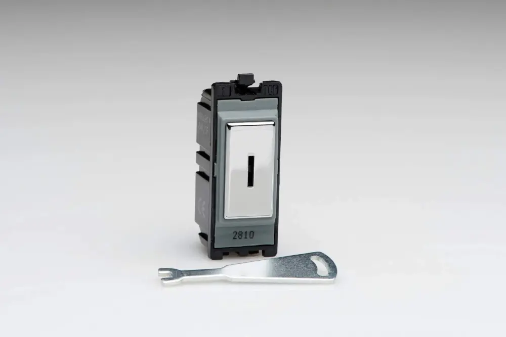 Varilight Chrome 20 Amp 1 Way Double Pole Core Switch Module