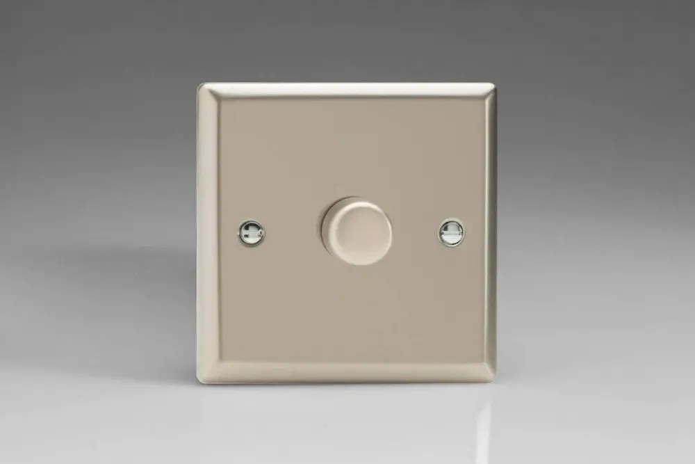 Varilight Classic V-Pro Satin Chromium 1-Gang LED Trailing Edge Dimmer Switch 1 or 2 Way