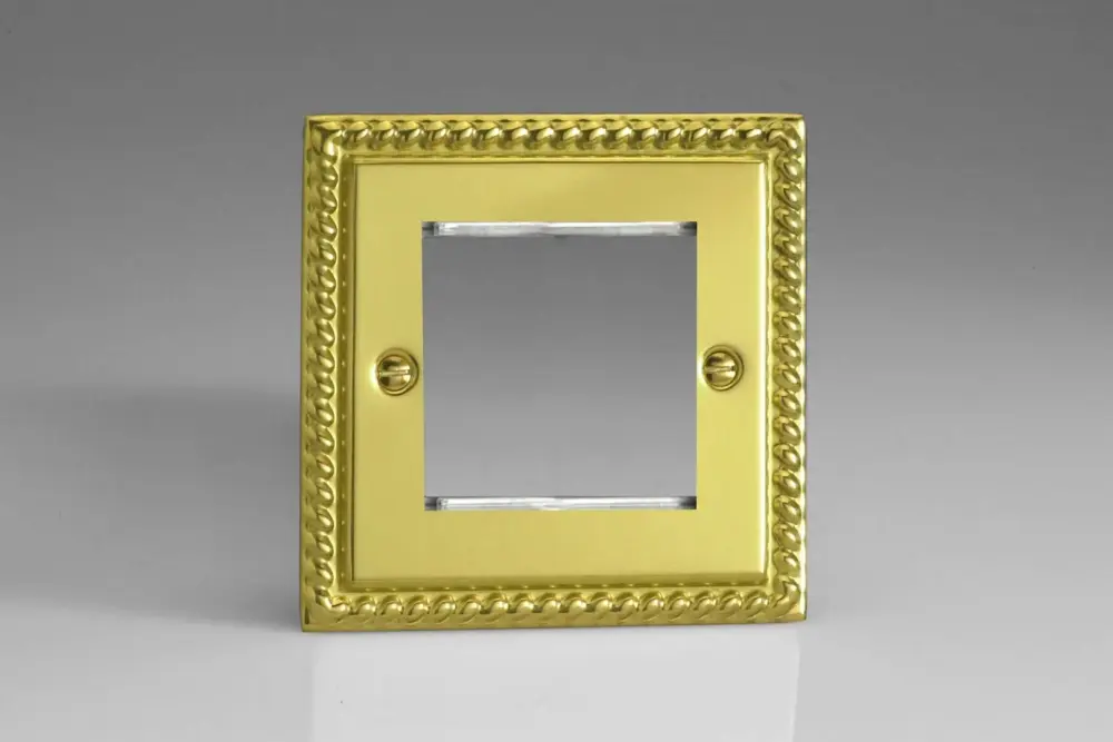 Varilight Data Grid Face Plate 2 Data Module Widths Georgian Warm alloy XGG2