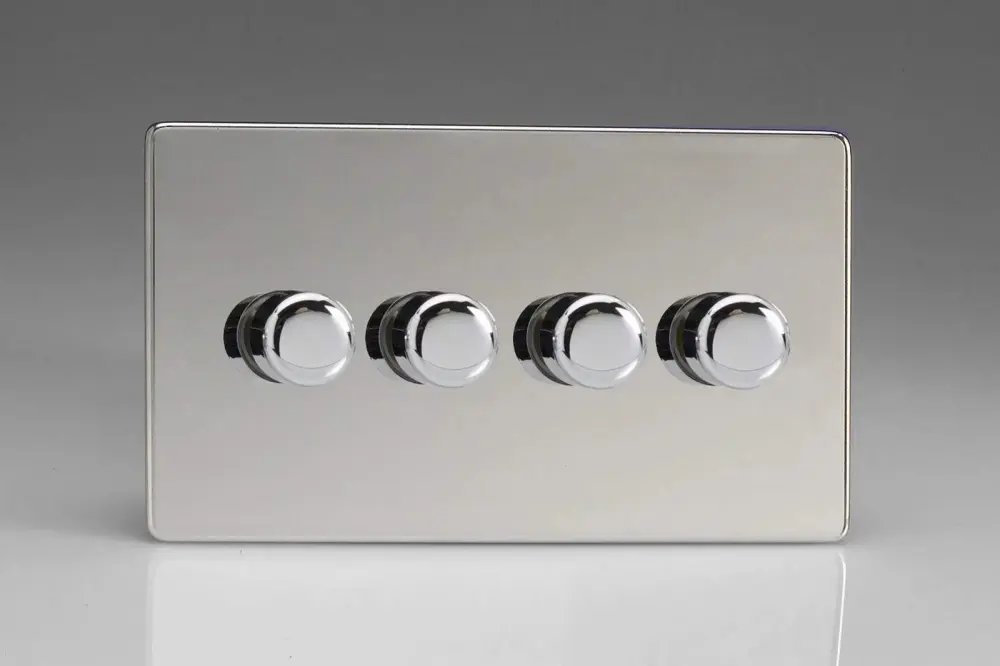 Varilight JDCDP254S Leading & Trailing Edge 4 Gang Polished Chromium