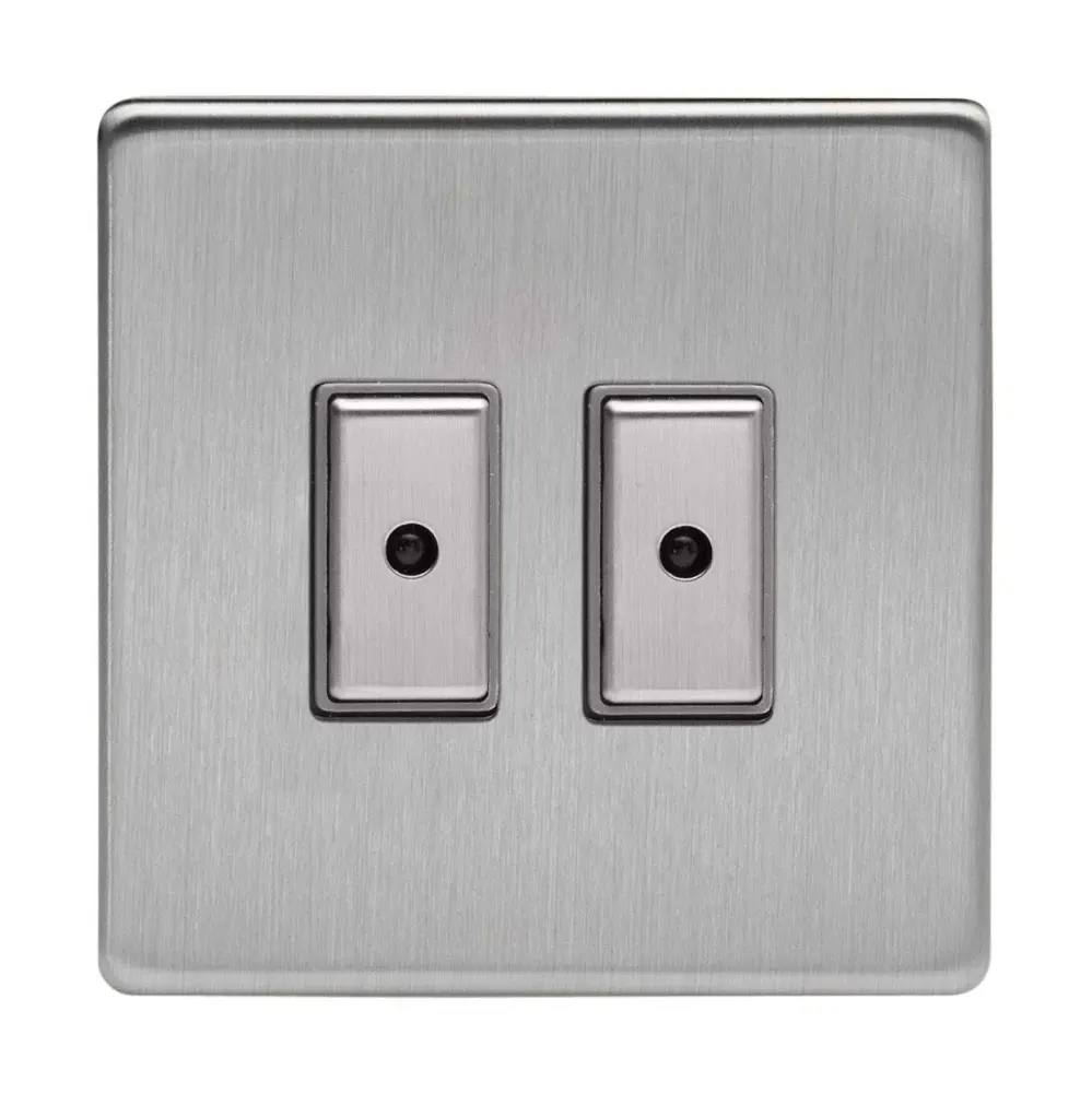 Varilight JDSE102S Dimmer Switch 2-Gang Satin-brushed Steel