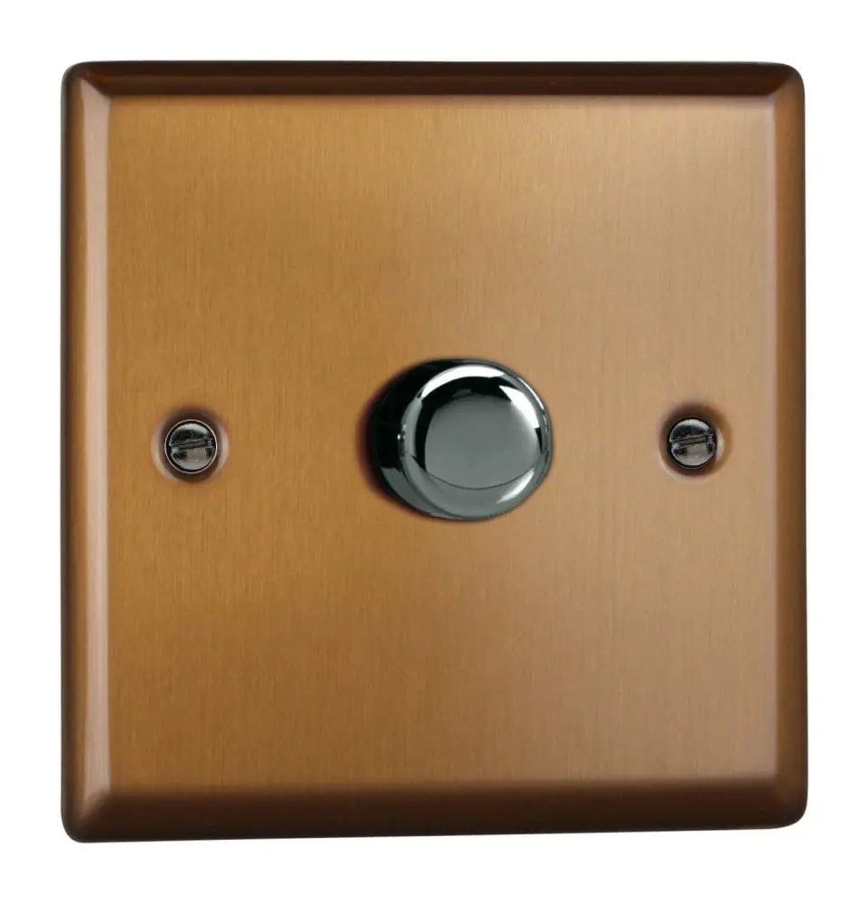 Varilight Urban Textured Bronze V-Pro 1-Gang 1 or 2 Way 1 x 400W Push-on/Push-Off V-Pro LED Dimmer