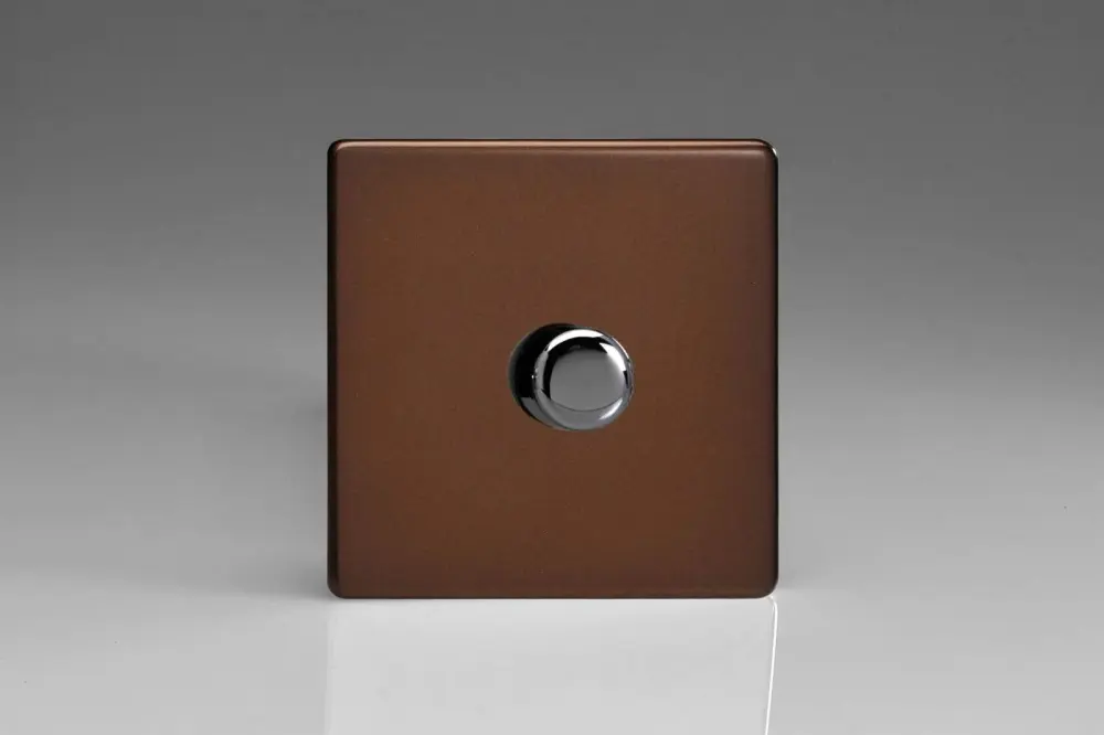 Varilight V-Pro Screwless Mocha 1-Gang LED Trailing Edge Dimmer Switch 1 or 2 Way