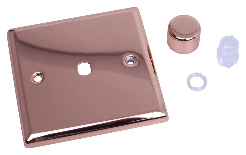 Varilight WY1.CU Urban Reflective Copper 1-Gang Dimmer Plate Only + Knobs