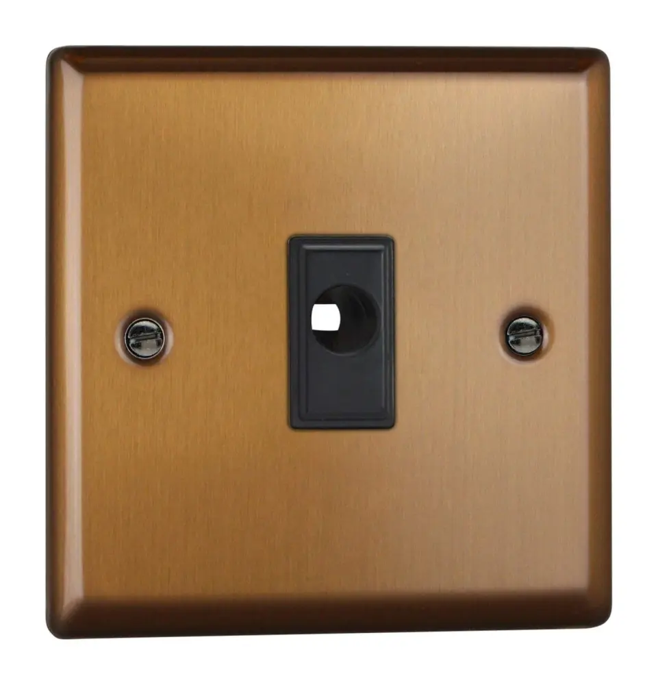 Varilight XYFOB.BZ Urban Satin-brushed Bronze 1-Gang 16A Flex Outlet Plate