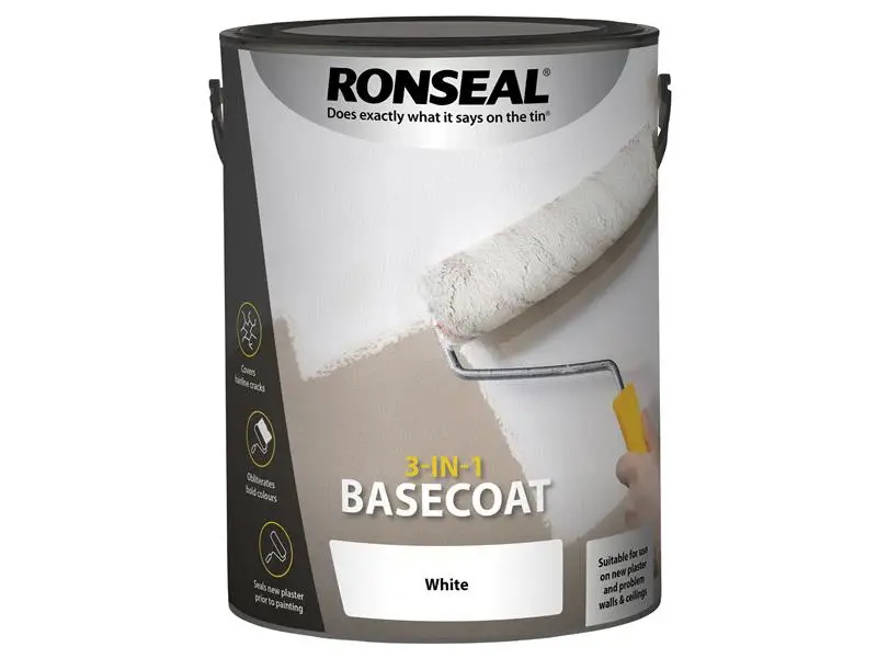 Color-Matched Ronseal 3--1 Basecoat Snow 5 litre