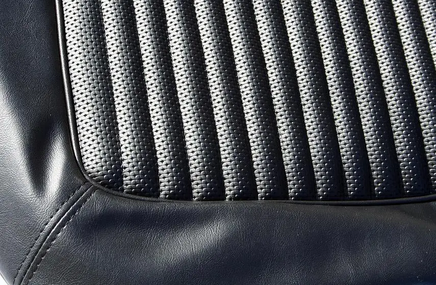 Black Rear Bench Seat Vinyl Upholstery w/Texture, 1966-77 Ford Bronco