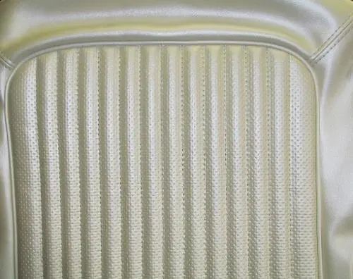 Pearl White Rear Bench Seat Vinyl Upholstery w/Texture, 1967-77 Ford Bronco