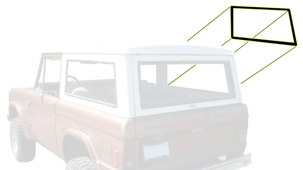 Hardtop Passenger Side Quarter Window Seal, Slotted Shiny metal, 1966-77 Ford Bronco