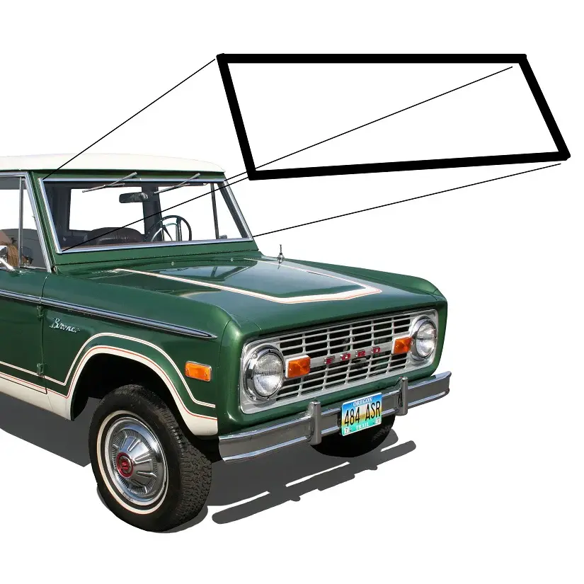 Windshield Seal, Slotted Shiny metal, 1966-77 Ford Bronco Winter Driving