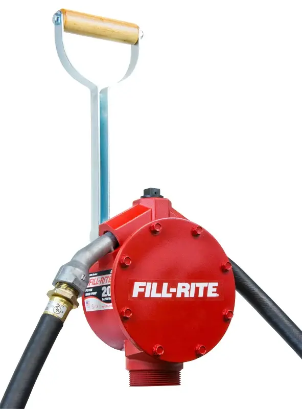 Fill-Rite FR152 Hand Pump, 20 to 34-3/4 L Suction Tube, 3/4 Outlet, 20 gal/100 Stroke, Cast Aircraft-grade