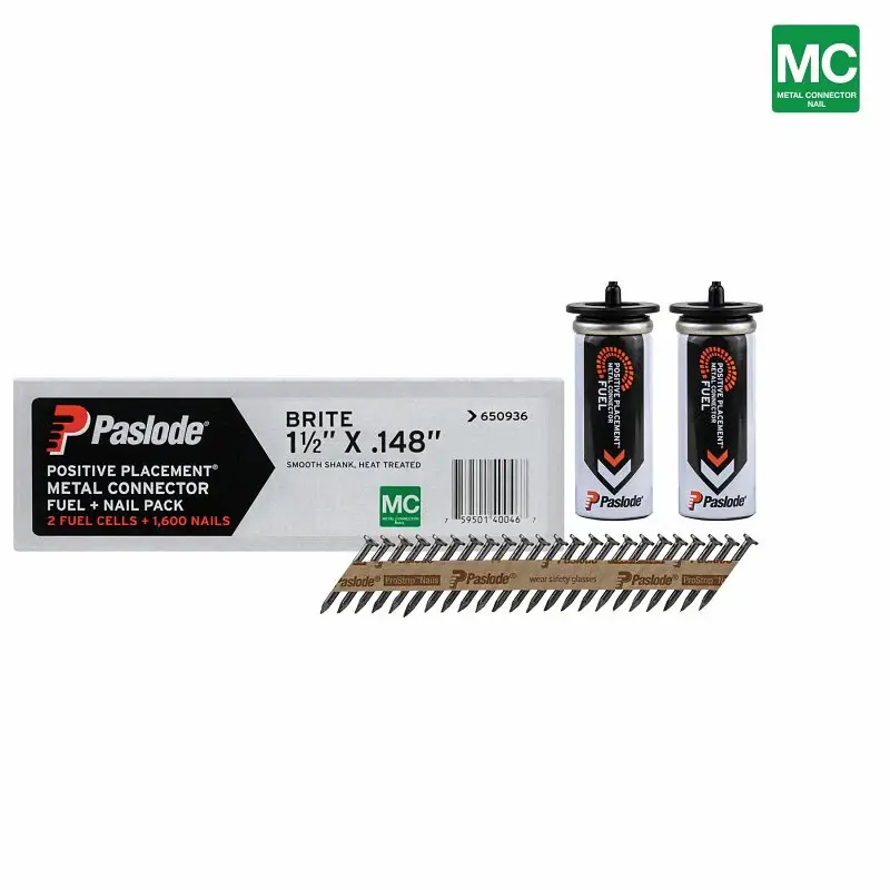 Paslode 650936 Fuel and Nail Pack, 1-1/2 L, Brite, Gliding Shank