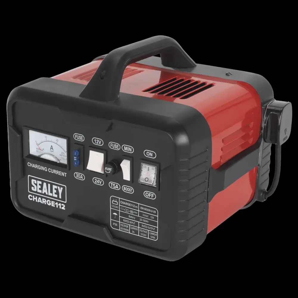 Sealey CHARGE112 Battery Charger 16A 12/24V 230V Winter Storage