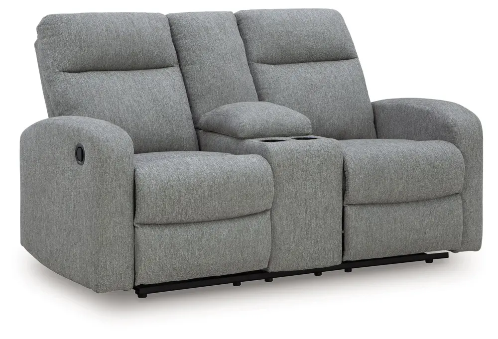 Gauntlet - Paired Recline Loveseat Console - Sterling
