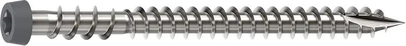 Camo 0367158GS Deck Screw, #10 Thread, 2-1/2 L, Reverse Upper Thread, Trim Head, Star Drive, Sharp, Dark Pewter