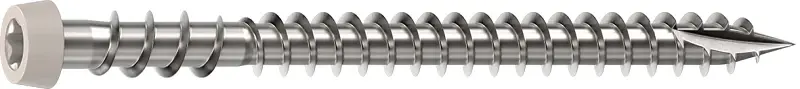 Camo 0367158NS Deck Screw, #10 Thread, 2-1/2 L, Reverse Upper Thread, Trim Head, Star Drive, Sharp, Stone Ash