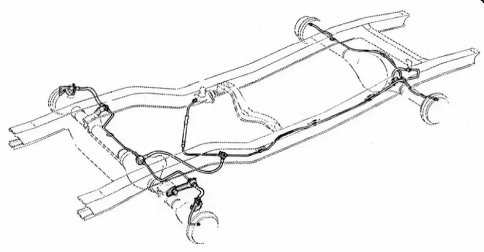 Brake Line Place - Dana 30, Stainless Steel, 1966 Ford Bronco Reservoir