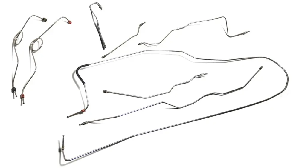 Brake Line Set - Dana 44, Power Disc, Stainless Hardened, 1976-77 Ford Bronco