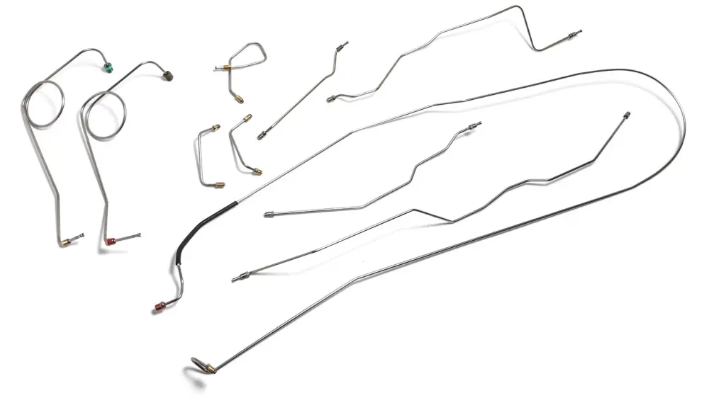 Brake Line Set - Dana 44, Traditional Drum, Stainless Steel, 1971-75 Ford Bronco