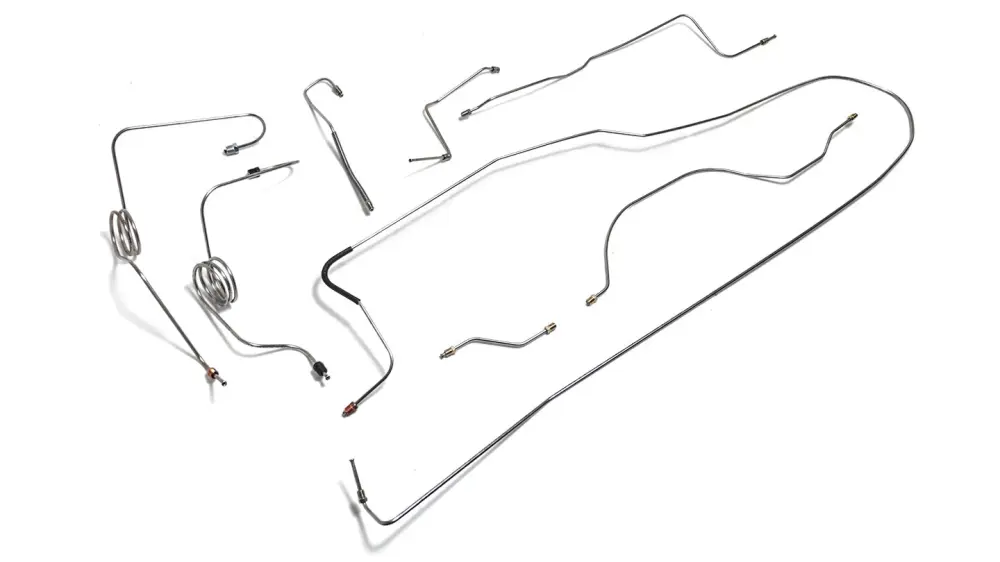 Stainless Metal Brake Line Kit, Dana 30, TOMS 4-Wheel Power, 1966-71 Ford Bronco Adapter Set