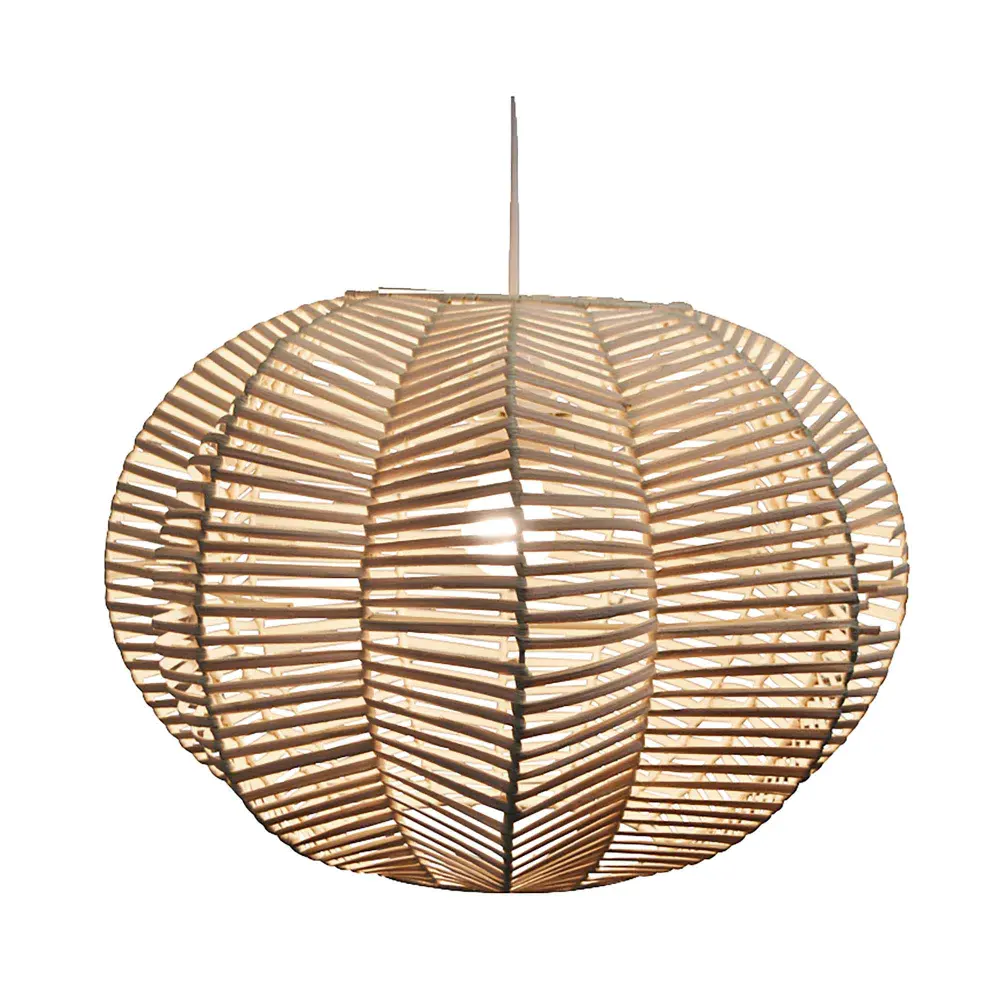 1-Bulb Rattan Pendant Airy, 15.8" x 11"