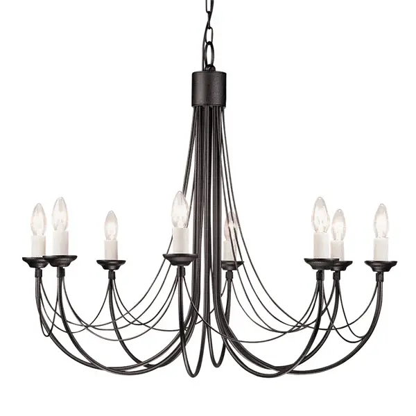 Carisbrooke 8 Airy Chandelier - Black