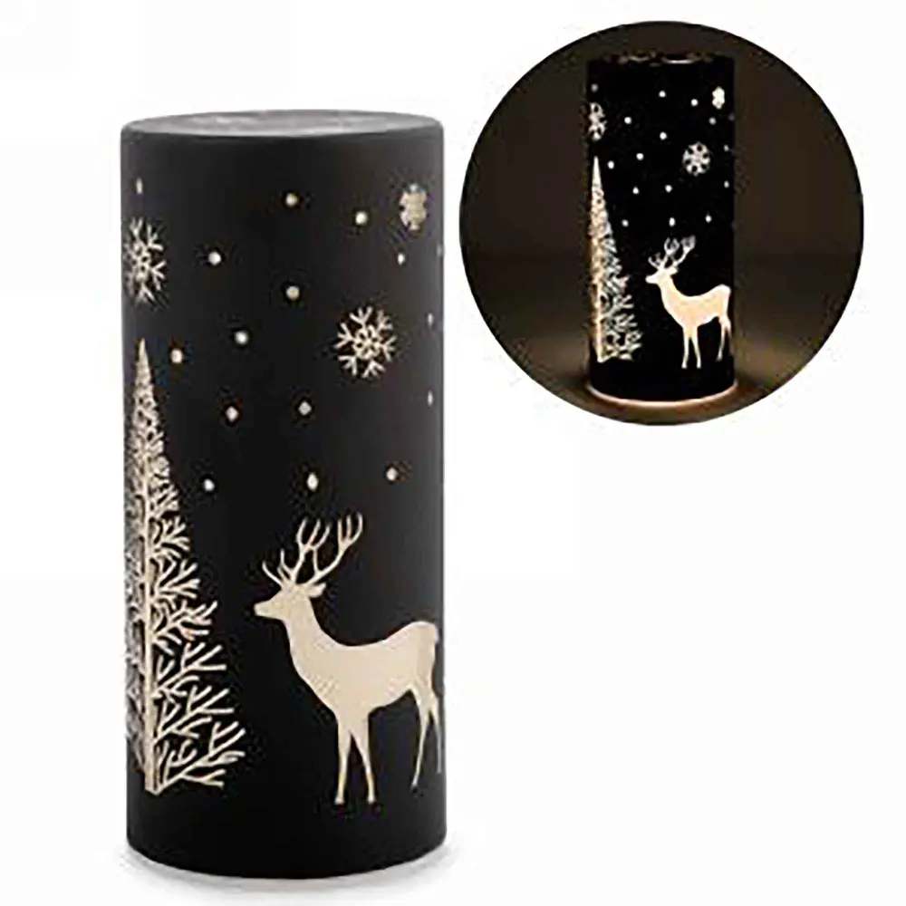 Illuminated Jet-black Glass Ornament, 8"