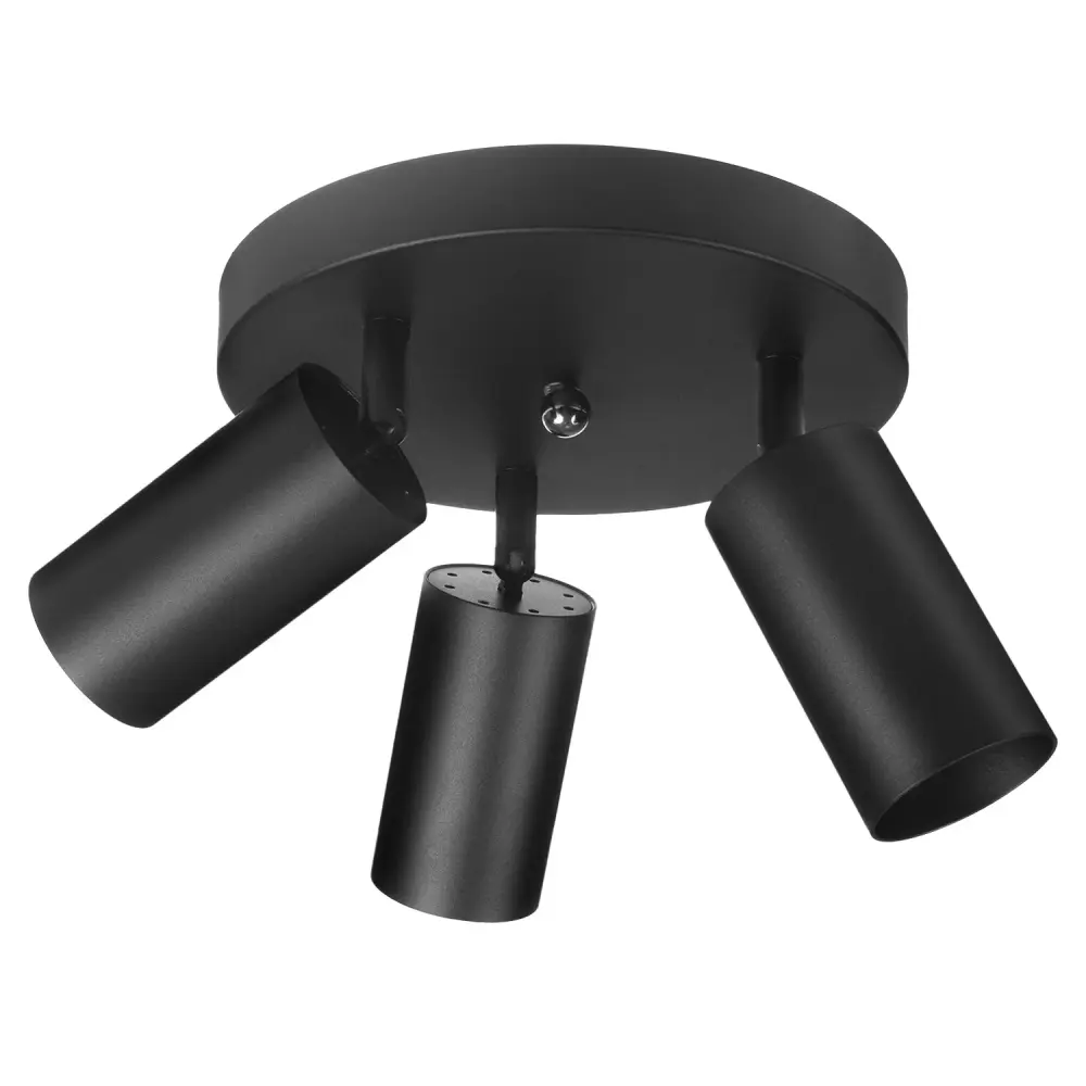 Maclean ceiling lamp, spot, movable, aluminum, 3xGU10, 55x100mm, matte onyx color, MCE362 B