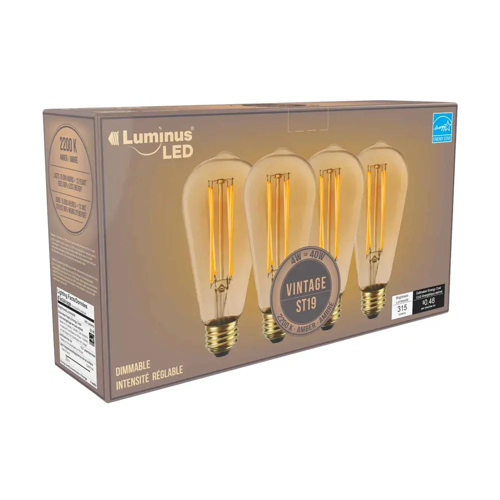 Vintage Dimmable LED Bulb, 4 Units