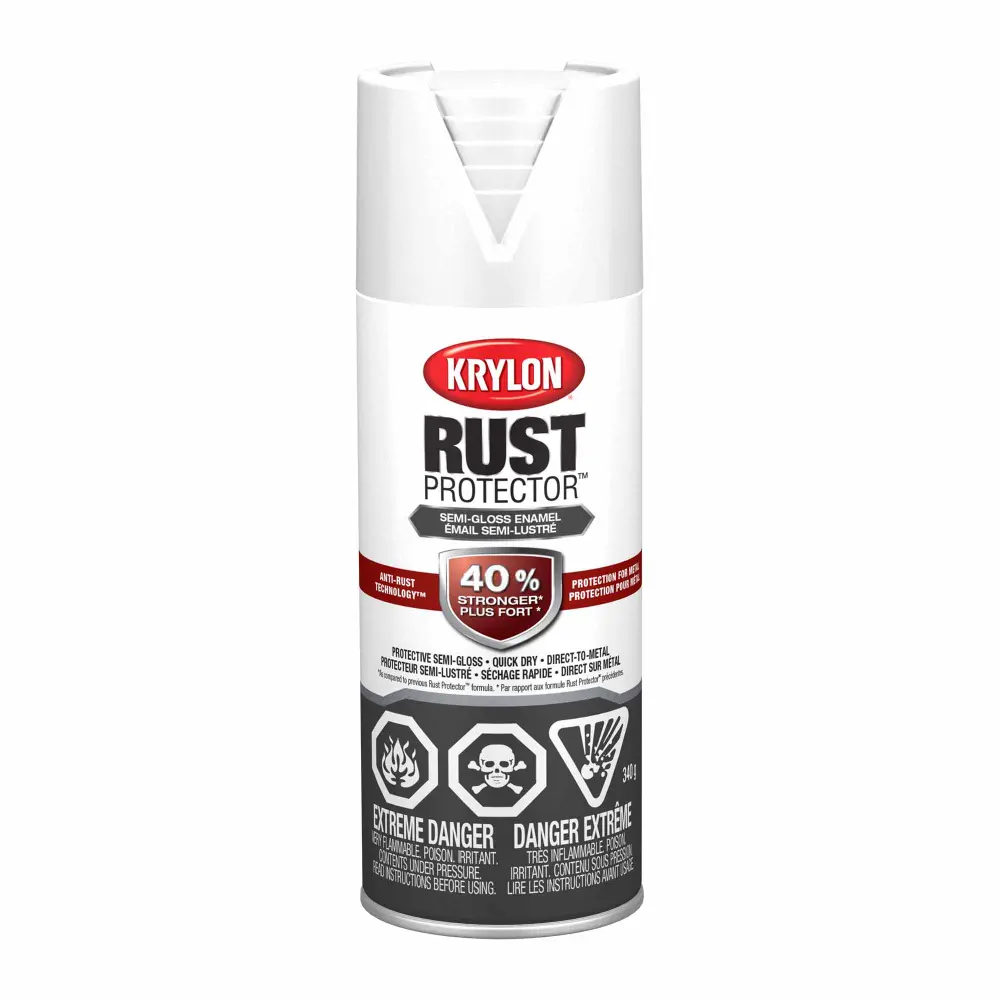 Krylon Rust Protector Enamel Aerosol Semi-Gloss Ivory, 340 g Weekly Maintenance
