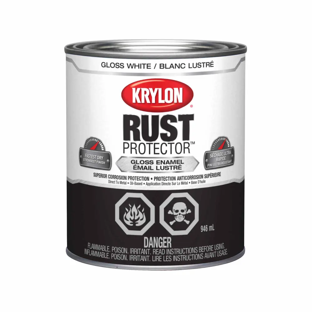 Krylon Rust Protector Enamel Gloss Snow, 946 ml