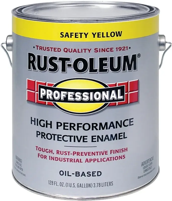 Rust-Oleum 242258 Enamel Paint, Oil, Gloss, Safety Amber, 1 gal, Can, 255 to 435 sq-ft/gal Coverage Area