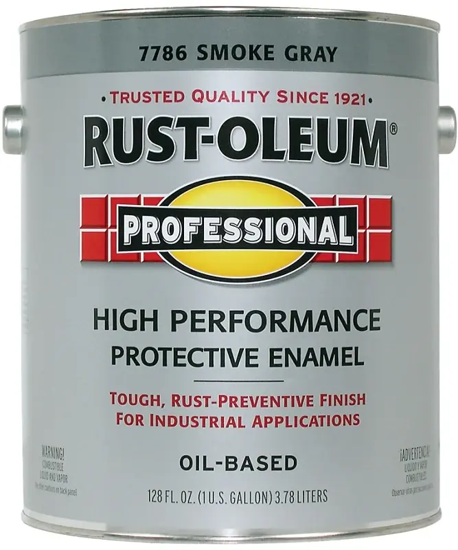 Rust-Oleum 7786402 Enamel Paint, Oil, Gloss, Smoke Graphite, 1 gal, Can, 230 to 390 sq-ft/gal Coverage Area
