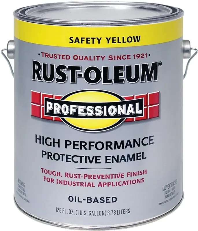 Rust-Oleum K7744402 Enamel Paint, Oil, Gloss, Safety Lemon, 1 gal, Can, 265 to 440 sq-ft/gal Coverage Area