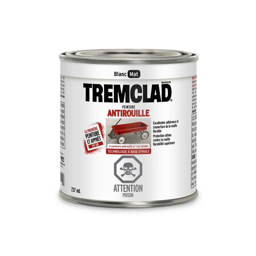 Tremclad Alkyd Rust Paint Flat Chalk, 237 ml