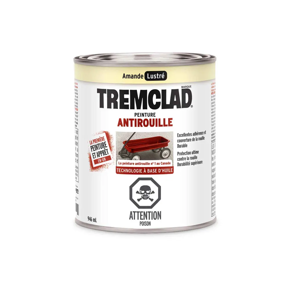 Tremclad Alkyd Rust Paint Gloss Almond, 946 ml
