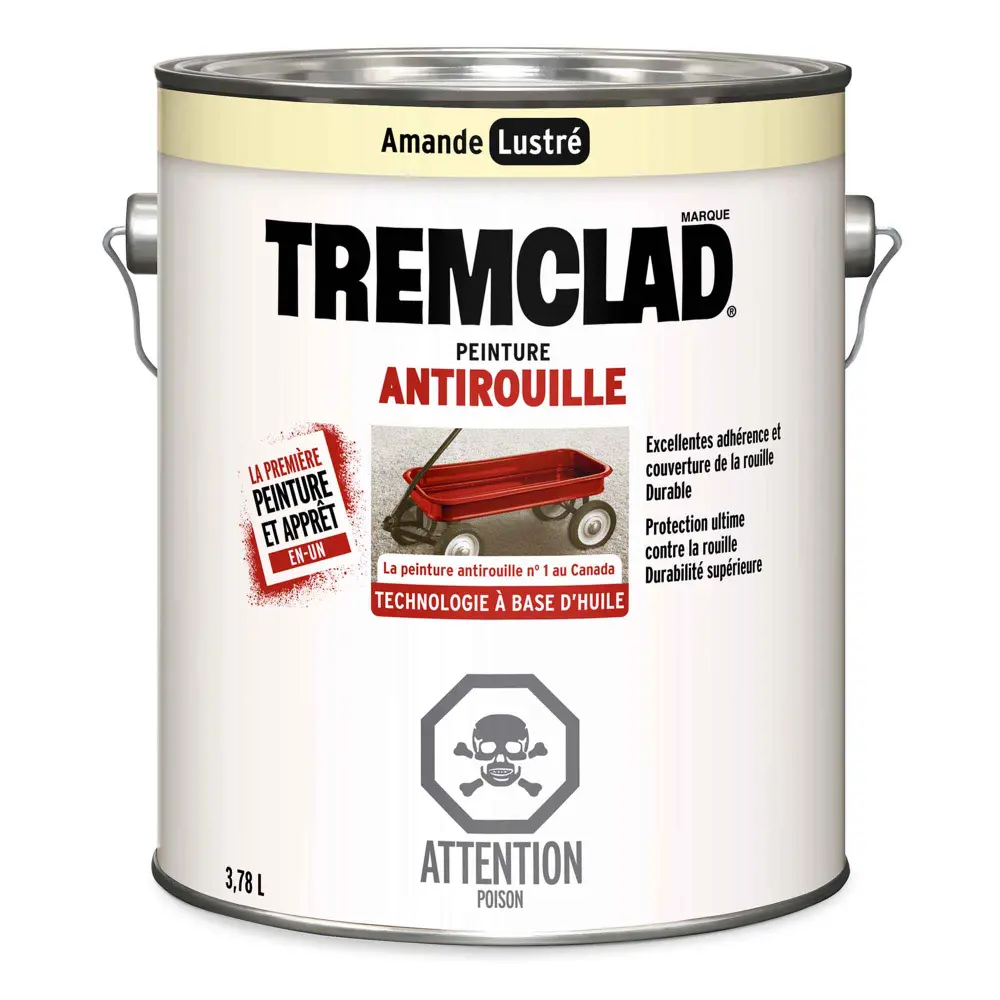 Tremclad Alkyd Rust Paint Gloss Almond, 3.78 L