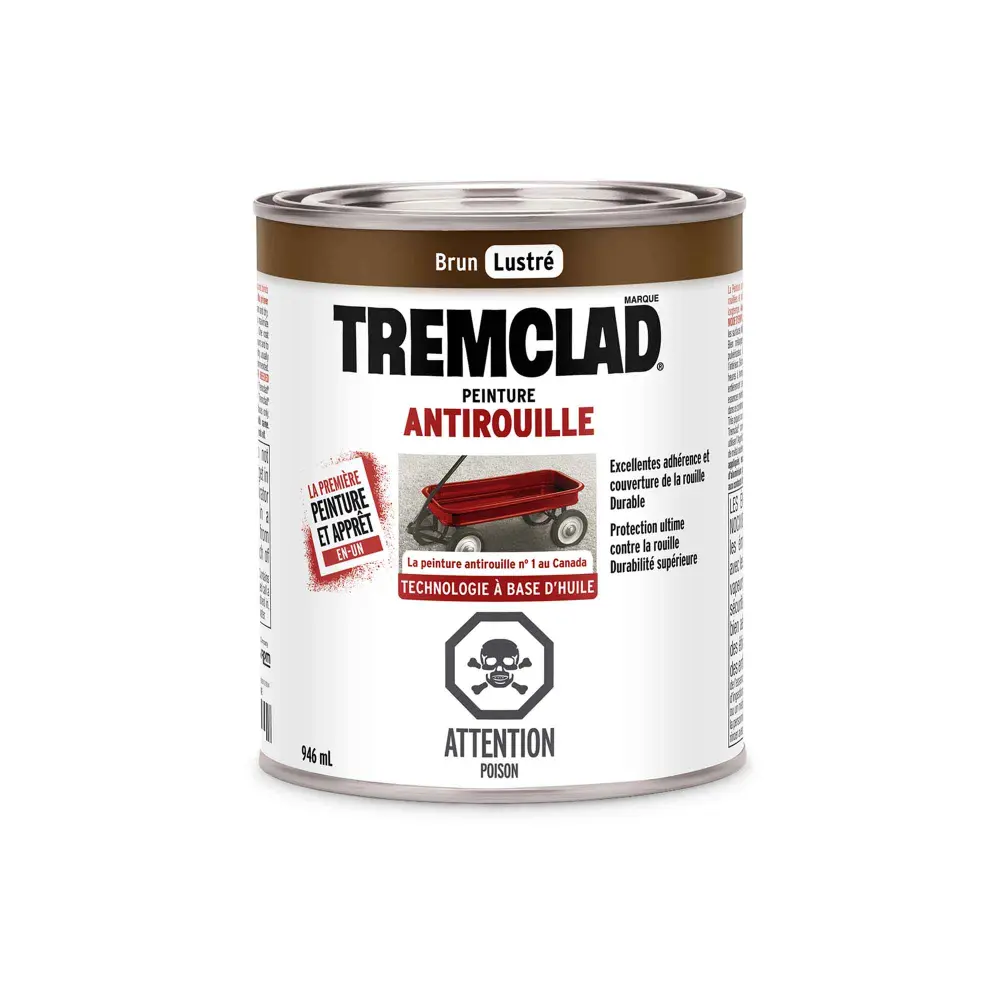 Tremclad Alkyd Rust Paint Gloss Chestnut, 946 ml